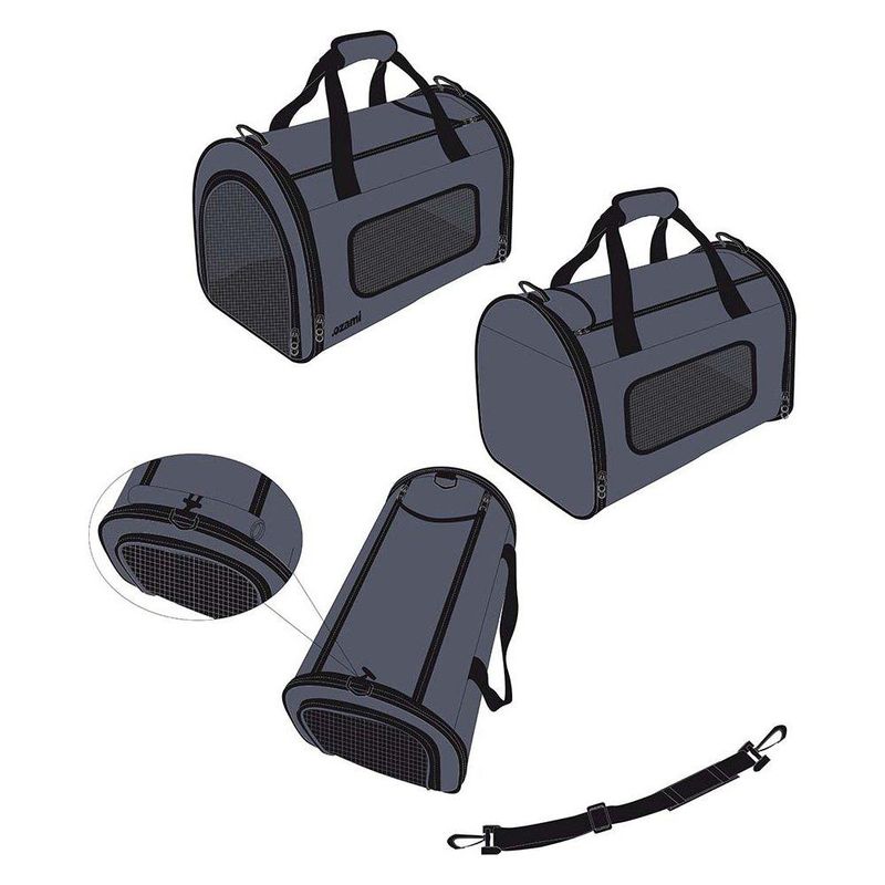 TRANSPORTVESKE NYLON GRÅ 41,5x25x25CM 