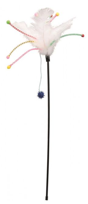 Hovedbilde TRIXIE KATTELEKE LEKEPINNE I PLASTIKK M/FJØR 41CM