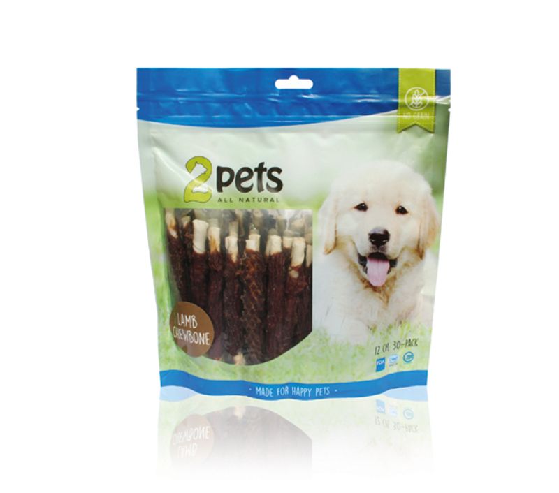 2PETS TYGGEPINNE M/LAM MALT 12CM 30-PK, 400G 