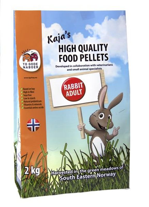 2 GODE NABOER KAJA´S KANINPELLETS ADULT 2KG