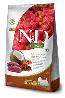 FARMINA N&D QUINOA DOG SKIN & COAT, VENISON & COCONUT ADULT MINI