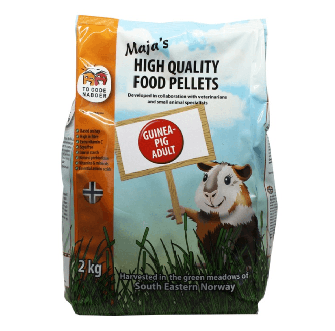 Hovedbilde TO GODE NABOER MARSVINPELLETS VOKSEN 2KG